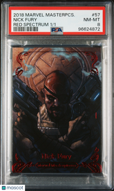 2018 Upper Deck Marvel Masterpieces Nick Fury #57 Rudy Red Spectrum #1/1 PSA 8